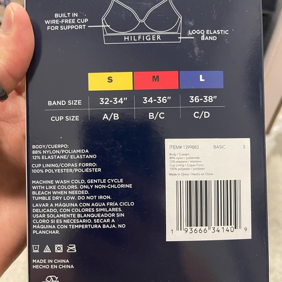 NIB 2-Pack Women’s Size Small Tommy Hilfiger Seamless Bras In White And Navy - Picture 7 of 8